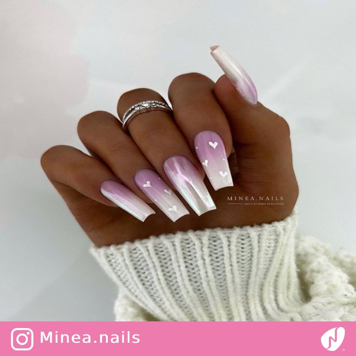 Icy Heart Nails